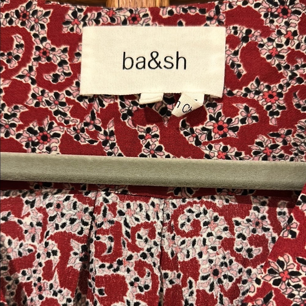 ba&sh Red Ruched Wrap Cocktail Dress - Picture 2 of 8